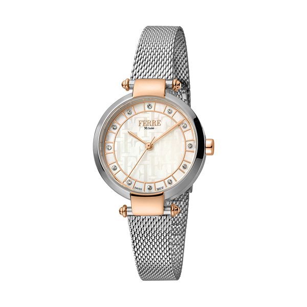 Ferre Milano Stainless Steel Ladies Watch with Mesh StrapImage