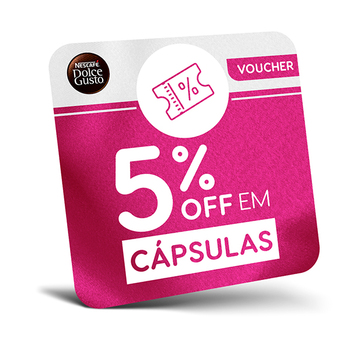 Voucher para 5% off em compras de cápsulas em nescafe-dolcegusto.com.br