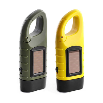 Trends Hand Crank Solar Powered Rechargeable LED Flashlight