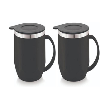 La Cruise NOBLE Stainless Steel Double-Wall Coffee Mug − Set of 2