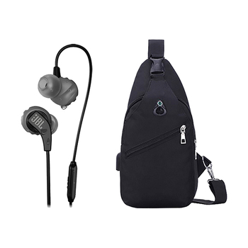 JBL Endurance Headphones with La Cruise Sling Bag Combo