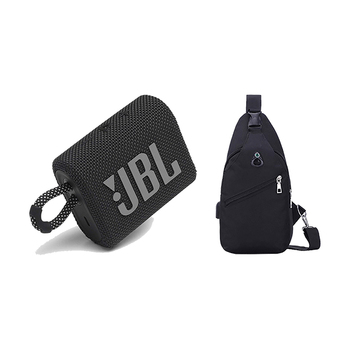 JBL Go 3 Speaker with La Cruise USB Sling bag Combo