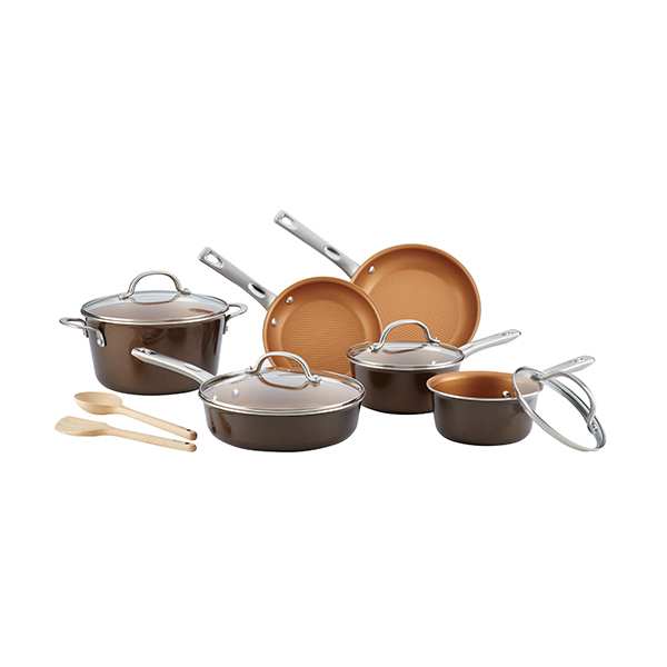 Ayesha Curry Porcelain Enamel Nonstick Cookware Set – 12pcsImage