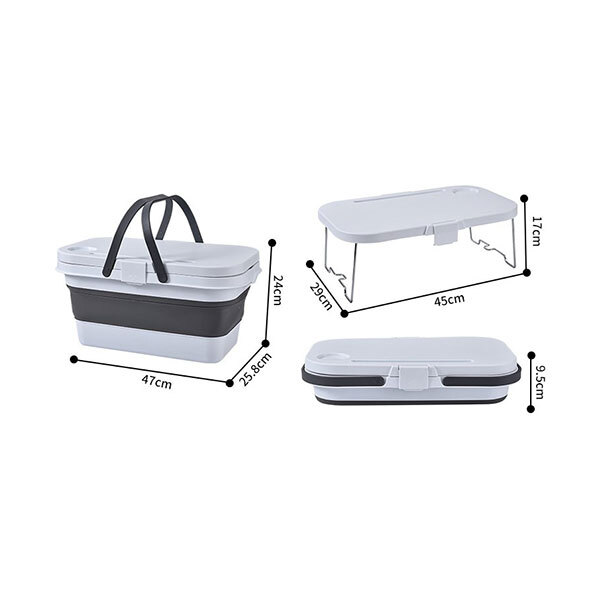 Trends Collapsible Picnic Basket with Handle&Lid TableImage