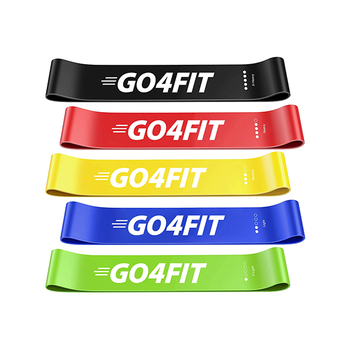 Set de 5 mini bandas elásticas látex resistencia de GO4FIT