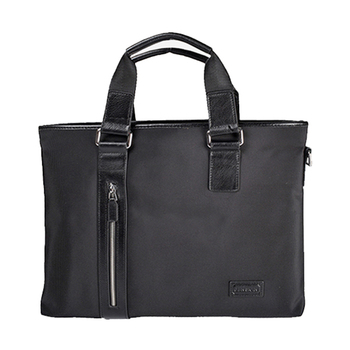 Parco Black Leather Laptop Bag