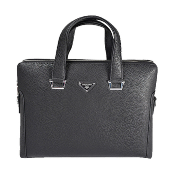 Parco Black Leather Laptop Bag