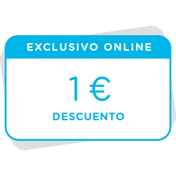 Vale de 1€ de descuento en tu próxima compra en la tienda online