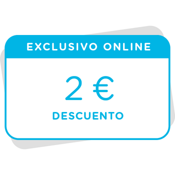 Vale de 2€ de descuento en tu próxima compra en la tienda online