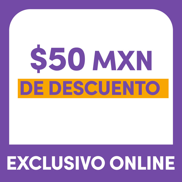 VALE DE $50 MXN DE DESCUENTO EN TU PRÓXIMA COMPRA EN LA TIENDA EN LÍNEAImagen