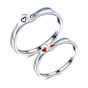 Anello di coppia regolabile in argento 925