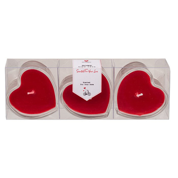 Out of the Blue Kaars in hartvormig glas (set van 3)