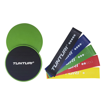 Tunturi Fitnessset met Weerstandsbanden + Core Sliders