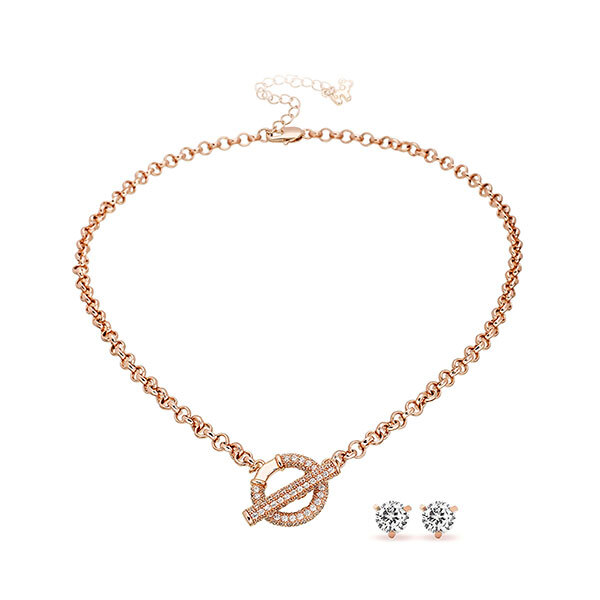 Pica LéLa Golden Wishes Necklace with Bonus CZ Stud EarringsImage