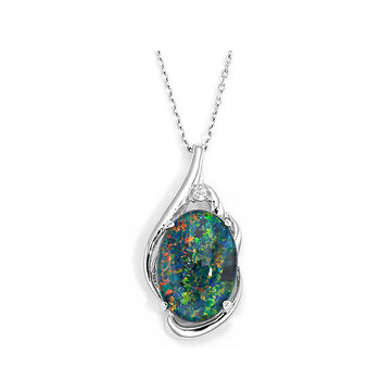 Wellington TREASURE 925 Sterling Silver Triplet Opal Necklace