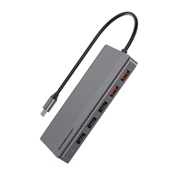 Powerology 12-in-1 HDMI & DP 4K USB-C Hub Etherne