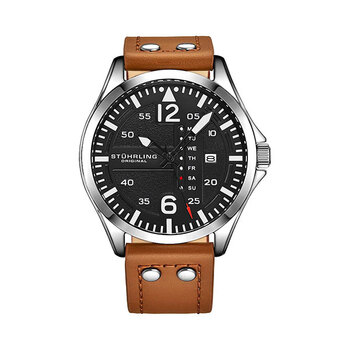 Stührling AERONAUT Aviator Gents Watch 41mm (Leather)