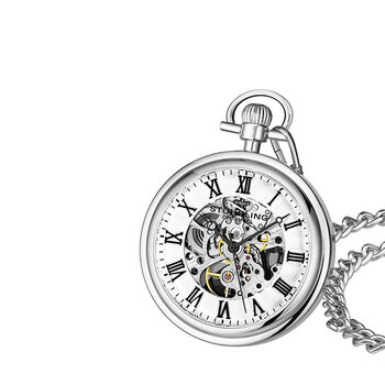 Stührling Vintage Skeleton Pocket Watch 47mm