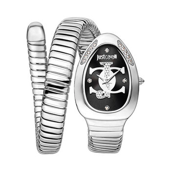 Just Cavalli Signature Snake Ladies Watch 22mm − Silver/Black