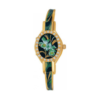 André Mouche ORCHIDEE Crystal Gold Plated Ladies Ladies Watch