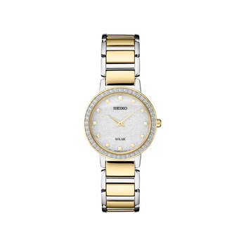 Seiko Essentials Crystal Solar Two-Tone Ladies Watch