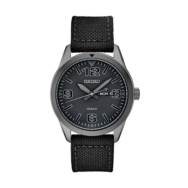 Seiko Essentials Black Dial Strap Gents WatchImage