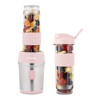 H.Koenig Tragbarer Mini-Mixer mit 2 Flaschen