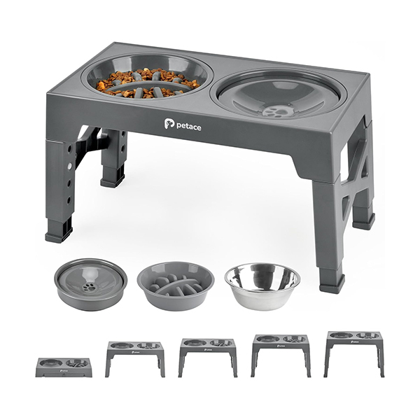 Petace Elevated Dog Bowls Stand with 5 Height-SettingsImage