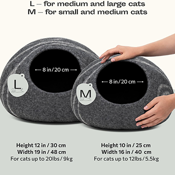 Kutiepaw 100% Merino Wool Handmade Cave Shape Cat Bed Kutiepaw 100% Merino Wool Handmade Cave Shape Cat BedImage