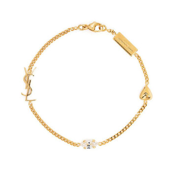 Saint Laurent Crystal-Charm Bracelet