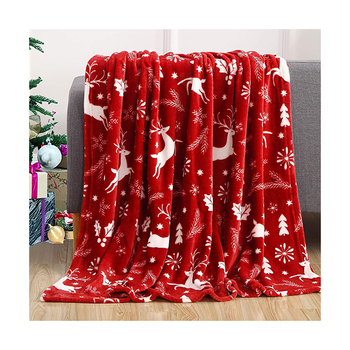 Kutiepaw Burgundy REINDEER Christmas Blanket 50x60