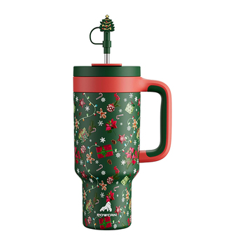 Kutiepaw Christmas Tumbler with Handle 40OZ