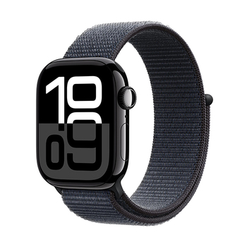 Apple Watch Series 10 GPS Aluminium 42mm − Sport Loop (Diamantschwarz / Tinte)