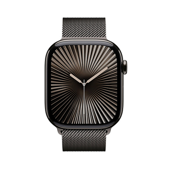 Apple Watch Series 10 GPS+Cellular Titan 46mm − Milanaise Armband M/L (Schiefer)