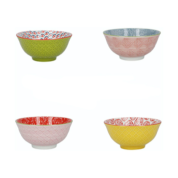 KitchenCraft Set Keramische Ontbijtschalen (4 stuks)