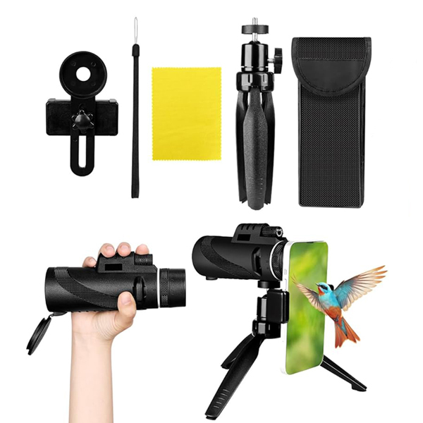 Kutiepaw Monocular Telescope 40×60 with Smartphone Holder & TripodImage