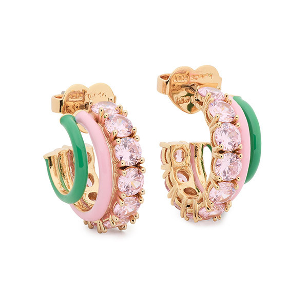 Kate Spade HINT OF SHIMMER Stacked Huggies EarringsImage