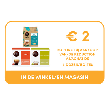 KORTINGSBON €2 TE GEBRUIKEN IN DE WINKEL